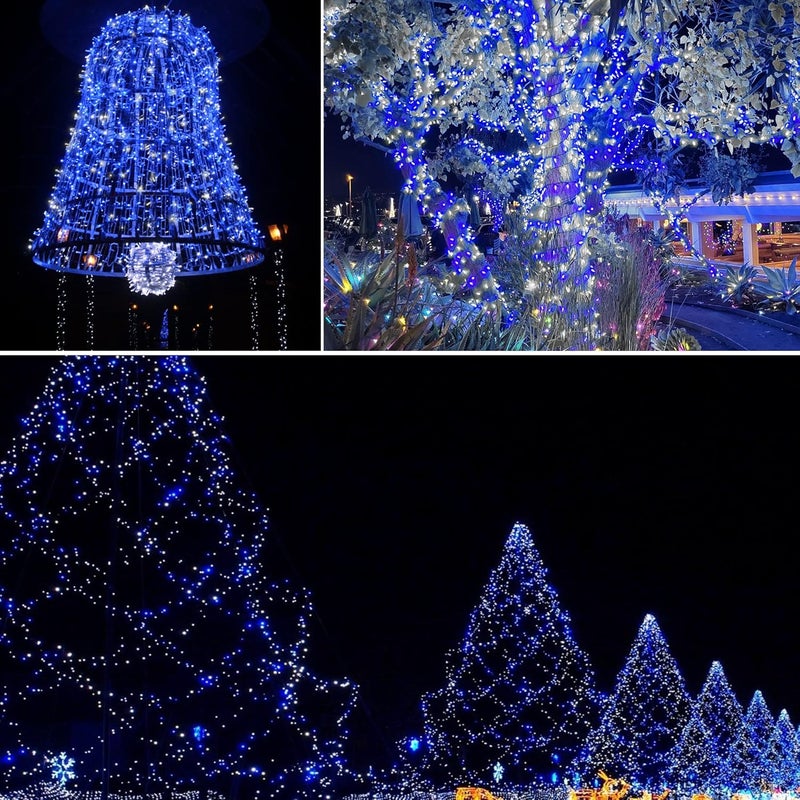 weillsnow Outdoor Christmas Decoration,66 FT 200 LED String Lights with Timer Memory Function,Plug in Waterproof Fairy Lights for Indoor Outdoor Home Room Garden Christmas Party Decor(Blue&White) - Image 4